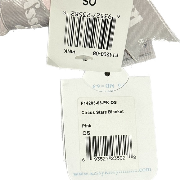 Kissy Kissy Circus Stars Baby Blanket in Pink; NWT - Picture 5 of 6